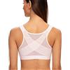 MELENECA Donna Reggiseno Posturale con Chiusura Frontale Post Chirurgia Supporto per la Schiena - Senza Ferretto Non Imbottito Rosa Chiaro 3C