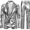 Allthemen Abito da Uomo in 2 Pezzi Tinta Unita Completo con Collo Alto Regular Fit Suit con Un Bottone Casual