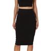 RuiChy Donne Vita Alta Bodycon Gonna Midi Elasticizzato Nero Gonne Matita Lunghezza al Ginocchio per Ufficio Clubwear Casual Quotidiano