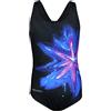 Aquarti Costume Piscina Bambina - Costume Intero Bambina con Muscleback, Resistente al Cloro, Macchia Colorata/Rosa/Blu/Nero, 134