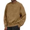 Generic Felpa da uomo senza cappuccio in cotone - Maglione da uomo oversize senza cappuccio - felpa da uomo ispessita rotonda Drop Shoulder Sleeve abbigliamento da lavoro da uomo Slim Fit con cappuccio a