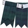 Kilt Mania Kilt Flashes - Calze da uomo in tartan classico e tinta unita, con pesanti regolatori con fibbia, giarrettiere in lana acrilica a punta, perfette per abiti tradizionali delle Highland, Orologio nero