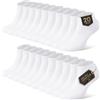 YouShow Calzini da ginnastica da uomo e da donna, 10 paia di calzini corti Quarter cotone unisex, 20 x bianco, 47-50
