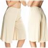 Mewa Pantaloncini Lisci ANASTAZJA, Pantaloncini con Gamba Larga Pantalone, Semi-Cucina per Donna, Sottoveste, Antistatico (46, Beige)