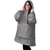 Novia Fluffy Plaid Felpa Con Cappuccio, Coperta indossabile Donna Vestaglia Giacca Oversize Uomo Invernale molto calda in pile e interno agnellato Taglia Unica Grigio