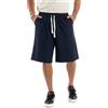 Giosal Bermuda Uomo Viscosa Pantalaccio Corto Jogger con Laccio Wide Leg Oversize Comodo Basic Tinta Unita Vari Colori (IT, Testo, M, Regular, Regular, Blu)