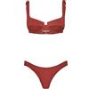F**K Bikini Donna Reggiseno con Ferretto e Slip Brasiliano Fisso Ruggine SW1803-RU