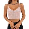 Segreto - Top da donna con paillettes glitterate, senza maniche, con spalline sottili, sexy, crop top, per festival, party, club, camisole, S