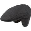 Hut Breiter Breiter Berretto Invernale da Uomo con paraorecchie, con Visiera Flatcap, 100% Lana con paraorecchie Pieghevole, Delicato sulla Pelle e Confortevole
