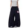 Xinor Pantalone Cargo Y2K Donna Baggy Streetwear Vita a Cordino Hip Hop Paracadute Americano retrò Largo Comodo Sportivo Casual