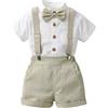 Generico Bimbo Completini e Coordinati Gentiluomo, Fiocco Camicia e Bretelle Pantalocini 4 Pezzi Ragazzi per Matrimoni Compleanni, 1-6 anni/Regalo Neonato Maschio
