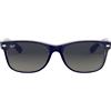 Ray-Ban New Wayfarer, Occhiali da sole, unisex ,Blu trasparente (blu trasparente), 55 mm