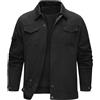 TOMEEK Giacca Primaverile Uomo Casual Giubbino Impermeabile Uomo Giubbotto Leggera Giacca Moto Estiva con Cerniera Bottone a Pressione e Tasche Giacchetto Cardigan