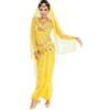 Astage Donna Ballo Veste Imposta Scollo Indiani Orecchini Harem Pantaloni Sportivi Giallo