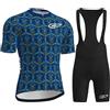 HULG Tuta Ciclismo Uomo,completo Uomo Manica Corta,completi Ciclismo Squadre,Tuta Da Triathlon Imbottita 9D, Traspirante E Ad Asciugatura Rapida, Ideale Per Allenamenti Di Ciclismo