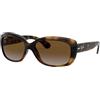 Ray-Ban 4101, Occhiali da Sole Donna, Marrone (Tortoise/Brown Gradient), 58
