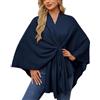 LCDIUDIU Coprispalle Donna,Scialle da Donna con Apertura Frontale Incrociata, Bianco Cashmere Feel, Mantello Lavorato A Maglia in Un Unico Pezzo, Sciarpa Calda Autunnale E Invernale, Elegante Poncho