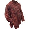 SHOPOHOLIC FASHION Camicia da Uomo a Righe StoneWashed Leggera Stile Hippie da Nonno, Bordeaux, 3XL