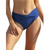 SHEKINI Costume da bagno da donna con slip a vita media increspato sul davanti, Blu lago, M