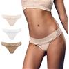 FOCENZA Perizoma Donna in Microfibra con Pizzo | 3 Pezzi | Vari Colori