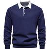 Btmpmcs Polo da Uomo a Manica Lunga Magliette Cotone Casual Classico Plaid Colletto Golf T-Shirt Top Sportiva Caldo Cotone Felpata Tennis Lavoro Camicia
