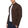 Indicode Uomini Lau Cardigan | Maglia Aperta con Collo Alto in 80% Cotone Dk Brown Mix XXL