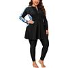 kewing 2 Pezzi Donne Musulmane Copertura Completa più Dimensioni Costumi da Bagno Modesto Arabo Burkini Set Beachwear Costume da Bagno