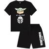 Star Wars Pigiama corto da uomo The Mandalorian Grogu nero