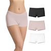 Risalti Culotte Donna Vita Alta in Bamboo - Set 3 Pezzi di Boxer Morbidi da Intimo Made in Italy