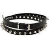 Heart Rock Cintura con borchie Killer in ottone, cintura uomo pelle stile rock e biker, cintura nera borchie nickel free - Made in Italy