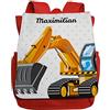 minimutz Zaino per asilo ragazzi personalizzato con nome | zaino per bambini escavatore veicolo da cantiere per bambini | piccolo zaino per il tempo libero per bambini Kita asilo 2-5 anni