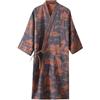 pvucpot Kimono Giapponese da Uomo in Cotone a Doppia Garza Vestaglia Plus Size Abbigliamento Zen Abbigliamento taoista M-L