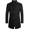 Generico Trench a Vento Uomo Elegante Taglie Forti Capispalla Lana Caldo Cappotto Manica Lunga Doppio Petto Classico Trench Lungo da Uomo in Tweed Nuovi Ufficio Casual Giubbotto Slim Fit Mezze Stagioni Viaggi