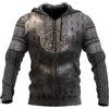 ALPTEC Felpe con cappuccio Viking Full Zip Felpa con cappuccio Norse Dragon Guerriero Armatura Tatuaggio Cerniera Felpa con cappuccio Pullover Novità Felpe con stampa 3D ( Color : Zip hoodies , Size : M )