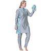 Vhersily Costume da Bagno Musulmano per Donne Modesto Burkini Taglie Forti Completo Islamico Costumi Da Musulmani, Copertura Completa Hijab Staccabile, per Sport Tempo Libero Palestra, Alla Moda