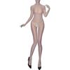 YiZYiF Lingerie da Donna Lucido Manica Lunga Body Intero Collant Trasparente Crotchless Bodysuit Stretch Sexy Pigiama Bodystocking Nudo XL
