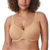 DELIMIRA Reggiseno con Ferretto Imbottito Taglie Forti Senza Cuciture Sostegno Coppe Preformate Naturale 5D