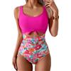 uxxnjfg Costume Intero Donna Contenitivo Costume Donna Bagno Sexy Vestiti Coordinati Estivi Senza Segni Abbronzatura Abbigliamento Curvy Vita Alta Mare Rosa Caldo L
