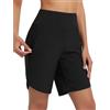 baleaf Costume da bagno lungo da donna, 9, con chiusura lampo, ad asciugatura rapida, UPF50+ UVA, Bermuda lungo al ginocchio, 9-nero, S
