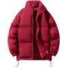 PAIDAXING Piumino da donna invernale trapuntato con cappuccio antivento imbottito a maniche lunghe cappotto caldo da donna all'aperto escursionismo capispalla per il freddo, 02-rosso, M