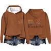Generic Felpe con cappuccio larghe da donna maglioni oversize morbidi top da donna felpa oversize con slogan lettera grafica felpa a maniche lunghe pullover estetico con tasche mezza zip donna, Caff, M
