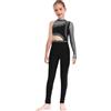 CHICTRY Body Danza Classica Ragazze Leotard per Balletto Monospalla Tuta Intera da Pattinaggio Artistico con Strass Jumpsuit Sportivo Allenamento Tutina Nero 5-6 anni