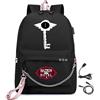 LKY STAR Anime Hazbin Hotel Zaino con Caricatore USB Presa per Le Cuffie Zaini per PC Portatili,Ragazze Ragazzi Grande capacità Backpack per Adolescente