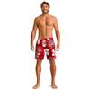 mareno® - Bermuda da bagno, da uomo, motivo floreale moderno, colore: blu navy, rosso o nero Colore: rosso XXXXXL