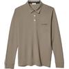 Coveri Polo Uomo Maniche Lunghe con Tasca Taschino 100% Cotone Classica M L XL XXL 3XL (L - Fango)