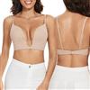 SEAGETTINO Reggiseno push-up profondo a forma di U Plunge senza ferretto Multiway Reggiseno senza schiena per abito senza schiena