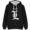 Zhongkaihua Death Note Light Yagami L Lawliet Anime Digital Felpa con cappuccio con tasca, regalo caldo per adulti, adolescenti, ragazzi, ragazze, studenti amanti