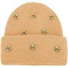 QUEEN HELENA Cappello Invernale Caldo Berretto Morbido con Strass Zuccotto Donna CP06 (IT, Testo, Taglia Unica, Camel)