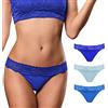 FOCENZA Perizoma Donna in Microfibra con Pizzo | 3 Pezzi | Vari Colori