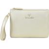 Braccialini Milly Pochette in materiale simil pelle di colore platino, dal design essenziale e raffinato. Chiusura con zip dorata con laccetto laterale e logo frontale. Compatta e leggera,